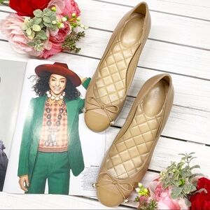 Michael Kors Quilted Nude Beige Patent Leather Ballet Chunky Heel 10